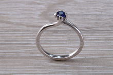 Load image into Gallery viewer, Beautiful Royal Blue Sapphire set Twist Shank 18ct White Gold Ring
