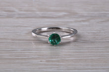 Load image into Gallery viewer, Very Dainty Half carat Emerald set Platinum Ring