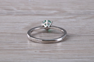 Very Dainty Half carat Emerald set Platinum Ring