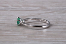 Load image into Gallery viewer, Very Dainty Half carat Emerald set Platinum Ring