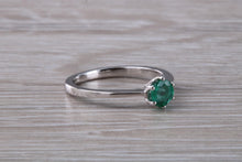 Load image into Gallery viewer, Very Dainty Half carat Emerald set Platinum Ring