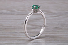 Load image into Gallery viewer, Very Dainty Half carat Emerald set Platinum Ring