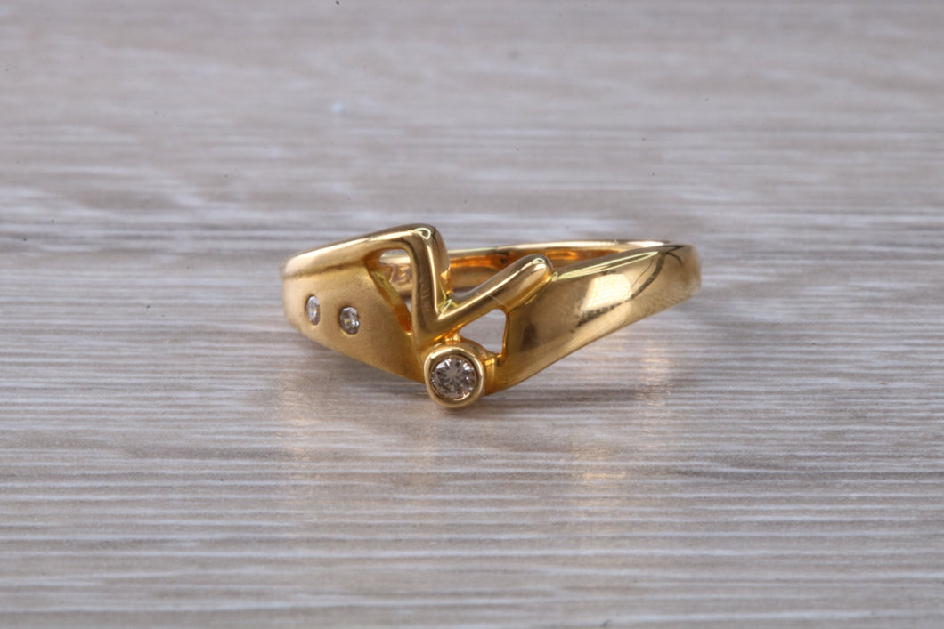 Diamond set 18ct Yellow Gold Ring