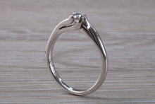 Load image into Gallery viewer, Twist Shank Diamond set 18ct White Gold Solitaire