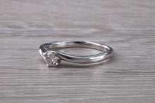 Load image into Gallery viewer, Twist Shank Diamond set 18ct White Gold Solitaire