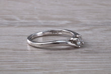 Load image into Gallery viewer, Twist Shank Diamond set 18ct White Gold Solitaire