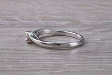 Load image into Gallery viewer, Twist Shank Diamond set 18ct White Gold Solitaire