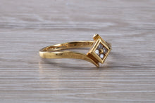 Load image into Gallery viewer, Cross Over Diamond set 18ct Yellow Gold Ring