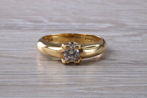 Chunky and Heavy Diamond set 18ct Yellow Gold Ring