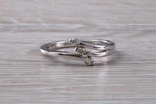 Crossover Diamond set White Gold Ring