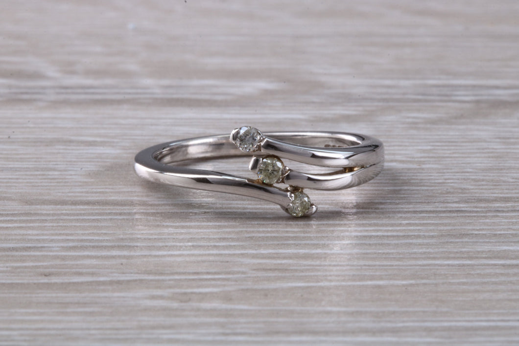Crossover Diamond set White Gold Ring