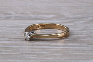 Dainty Natural Diamond set Yellow Gold Ring