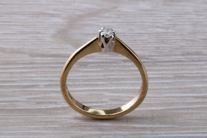 Dainty Natural Diamond set Yellow Gold Ring