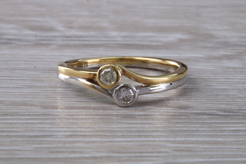 Crossover Two Tone Gold Diamond set Ring