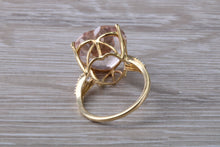 Load image into Gallery viewer, Large Heart Shape 3.89ct Morganite and Diamond set Yellow Gold Ring