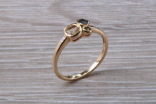 Load image into Gallery viewer, Multi gemstone set ring, 9ct yellow gold and set with bluse sapphire, green sapphire and yellow sapphireand diamonds