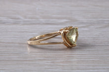 Load image into Gallery viewer, Heart Shape Peridot set Yellow Gold Ring