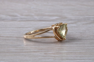 Heart Shape Peridot set Yellow Gold Ring