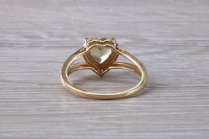 Heart Shape Peridot set Yellow Gold Ring