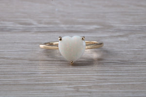 Heart Shaped Opal set Yellow Gold Ring