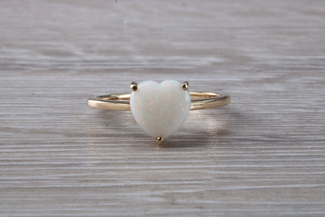 Heart Shaped Opal set Yellow Gold Ring