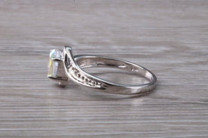 Rainbow Topaz and Diamond set 9ct White Gold Ring