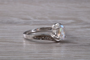 Rainbow Topaz and Diamond set 9ct White Gold Ring