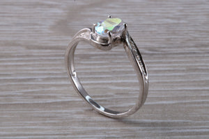 Rainbow Topaz and Diamond set 9ct White Gold Ring