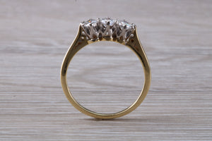 Traditional Half carat Diamond Trilogy set Two Tone Gold Ring
