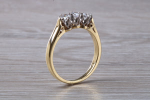 Traditional Half carat Diamond Trilogy set Two Tone Gold Ring
