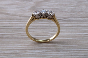 Traditional Half carat Diamond Trilogy set Two Tone Gold Ring