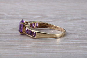 Dressy Two carats Amethyst set Yellow Gold Ring