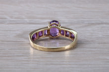 Load image into Gallery viewer, Dressy Two carats Amethyst set Yellow Gold Ring