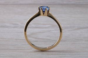 Blue Round cut Sapphire Solitaire