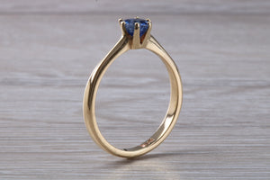Blue Round cut Sapphire Solitaire