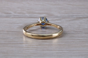 Blue Round cut Sapphire Solitaire
