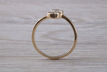 Load image into Gallery viewer, White Sapphire set Yellow Gold Crossover Ring