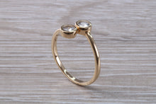 Load image into Gallery viewer, White Sapphire set Yellow Gold Crossover Ring