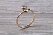 Load image into Gallery viewer, White Sapphire set Yellow Gold Crossover Ring