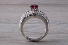 Load image into Gallery viewer, Very Dressy Pink Tourmaline and Diamond Encrusted Ring