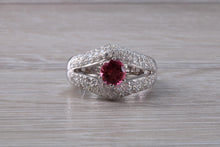 Load image into Gallery viewer, Very Dressy Pink Tourmaline and Diamond Encrusted Ring