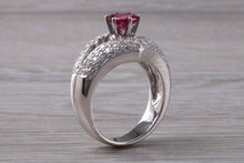 Load image into Gallery viewer, Very Dressy Pink Tourmaline and Diamond Encrusted Ring