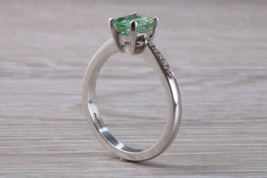 Brazilian Paraiba Tourmaline and Diamond set Platinum Ring