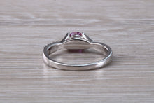 Load image into Gallery viewer, One carat Pink Sapphire and Diamond set White Gold Ring