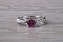 Load image into Gallery viewer, One carat Pink Sapphire and Diamond set White Gold Ring