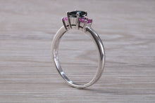 Load image into Gallery viewer, Unusual Combination of Blue and Pink Sapphire Trilogy Ring