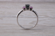 Load image into Gallery viewer, Unusual Combination of Blue and Pink Sapphire Trilogy Ring