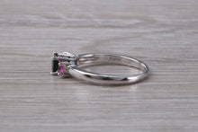Load image into Gallery viewer, Unusual Combination of Blue and Pink Sapphire Trilogy Ring