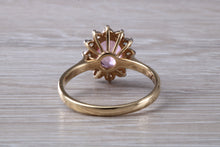 Load image into Gallery viewer, Pink Topaz and Diamond cluster ring. 9ct white and yellow gold. Engagement ring. Promise ring.Perfect birthday or anniversary Gift