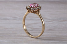 Load image into Gallery viewer, Pink Topaz and Diamond cluster ring. 9ct white and yellow gold. Engagement ring. Promise ring.Perfect birthday or anniversary Gift